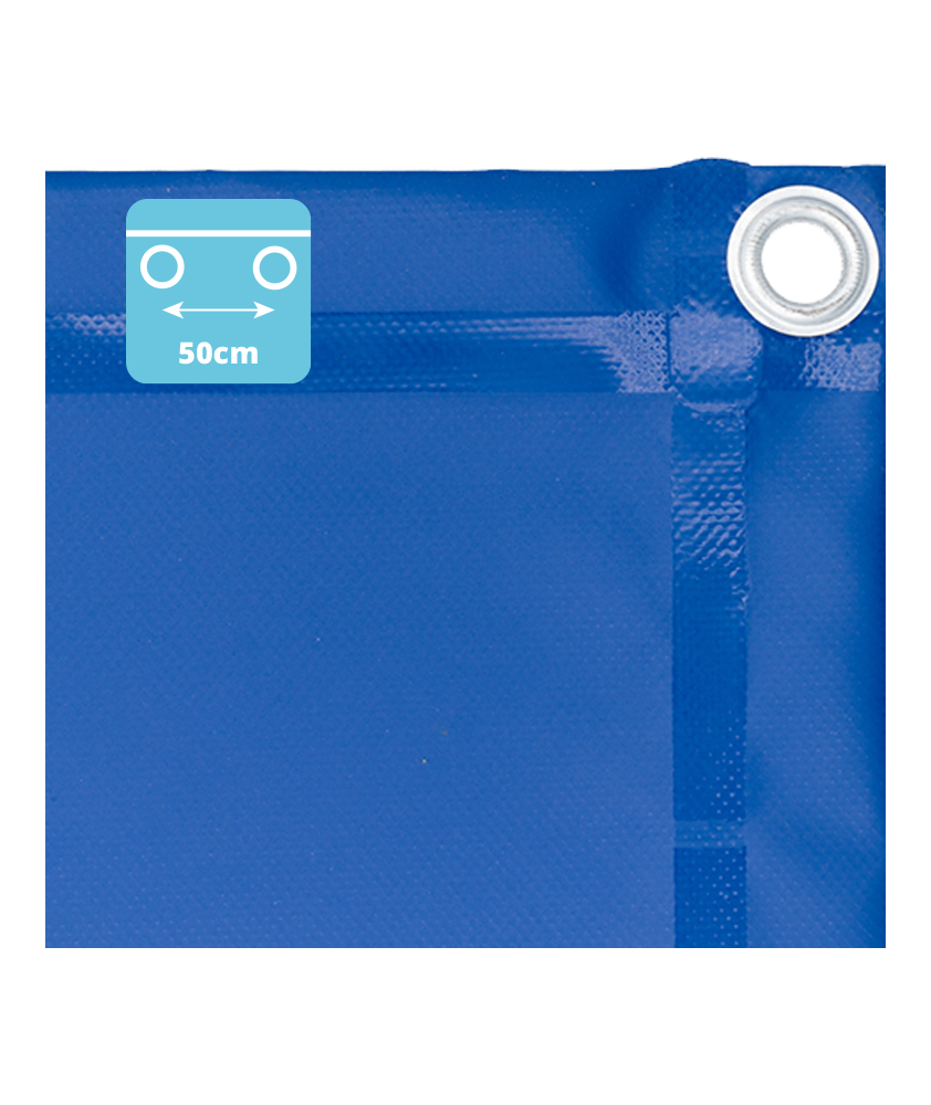 Bâche PVC 650 g/m² - 4,38 x 2,48 m - Bleu